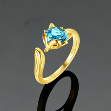 Load image into Gallery viewer, 18 K Celestial Azure Crest Silver Ring