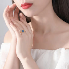 Load image into Gallery viewer, 18K Azure Elegance Halo Silver Ring