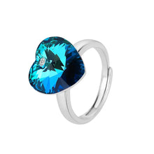 Load image into Gallery viewer, Ocean of Heart Swarovski Crystal Silver Ring