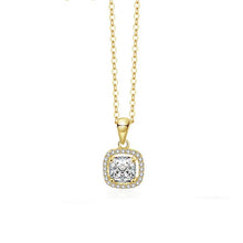 Load image into Gallery viewer, 18 k Berlin Solitaire MOISSANITE Princess Necklace