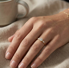 Load image into Gallery viewer, 18_K_Gold_Plated_Eclectic_MOISSANITE_Silver_Ring_worn by model