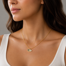 Load image into Gallery viewer, 18 K Gold Evil Eye White Blue Zircon Silver Necklace
