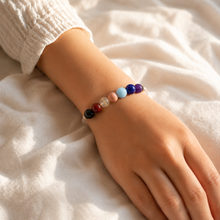 Load image into Gallery viewer, Model wearing MysticFlavia 7 Chakra Clear Quartz bracelet on wrist