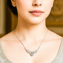 Load image into Gallery viewer, Angel Wings White Zircon Pendant Silver Necklace