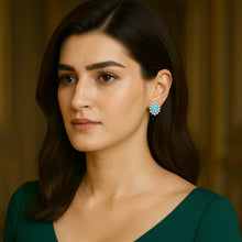 Load image into Gallery viewer, Blue Opal Gemstone Starry Silver Earrings