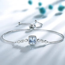 Load image into Gallery viewer, Milano Blue Topaz White Zircon Silver Bracelet