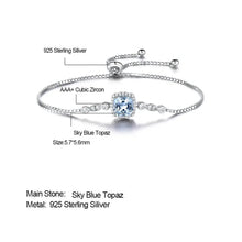 Load image into Gallery viewer, Milano Blue Topaz White Zircon Silver Bracelet