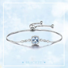 Load image into Gallery viewer, Milano Blue Topaz White Zircon Silver Bracelet
