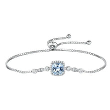 Load image into Gallery viewer, Milano Blue Topaz White Zircon Silver Bracelet