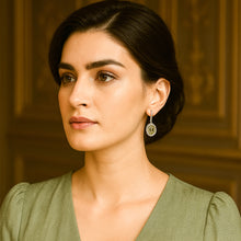 Load image into Gallery viewer, Barcelona Peridot ZIrcon Dangling Silver Earrings