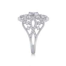 Load image into Gallery viewer, Barcelona Blossom Radiance Moissanite Silver Ring