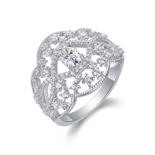 Load image into Gallery viewer, Barcelona Blossom Radiance Moissanite Silver Ring