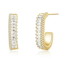 Load image into Gallery viewer, Barcelona Elegant Modern Hoop Silver Earrings