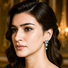Load image into Gallery viewer, Barcelona Blue Butterfly Swarovski Silver Earrings