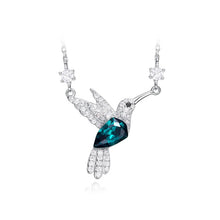 Load image into Gallery viewer, Green Bird Swarovski Crystal Silver Necklace Set