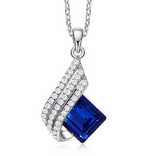 Load image into Gallery viewer, Blue Roman Crystal Silver Necklace Set