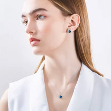 Load image into Gallery viewer, Blue Roman Crystal Silver Necklace Set