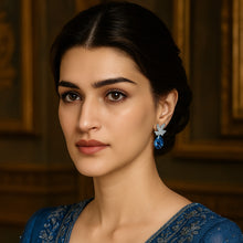 Load image into Gallery viewer, Blue Heart Swarovski Crystal Silver Necklace Set