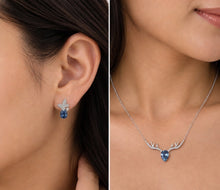 Load image into Gallery viewer, Blue_Heart_Crystal_Silver_Necklace