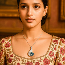 Load image into Gallery viewer, Blue Roman Crystal Silver Necklace