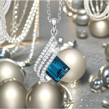 Load image into Gallery viewer, Blue Roman Crystal Silver Necklace