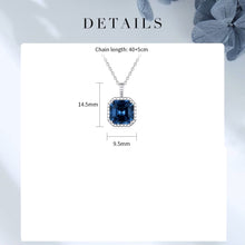 Load image into Gallery viewer, Blue Square Swarovski Crystal Silver Necklace