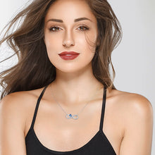 Load image into Gallery viewer, Blue Infinity Heart Swarovski Crystal Silver Necklace