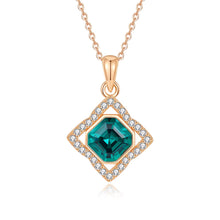 Load image into Gallery viewer, Emerald Lumina Swarovski Crystal Silver Necklace Set