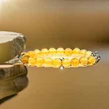 Load image into Gallery viewer, Citrine Stone Silver Bead Bracelet (8 MM)