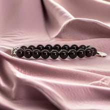 Load image into Gallery viewer, Tourmaline Stone Silver Bead Bracelet (8 MM)