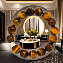 Load image into Gallery viewer, Tiger Eye Double Flat Silver Bracelet (12 MM)