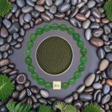 Load image into Gallery viewer, Green Aventurine Infinity Silver Bead Bracelet (8 MM)