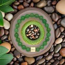 Load image into Gallery viewer, Green Aventurine Infinity Silver Bead Bracelet (8 MM)