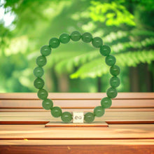Load image into Gallery viewer, Green Aventurine Infinity Silver Bead Bracelet (8 MM)