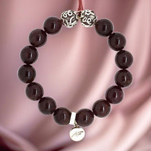Load image into Gallery viewer, Garnet Stone Silver Bead Bracelet (12 MM)