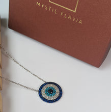 Load image into Gallery viewer, Evil Eye Zircon Pendant Silver Necklace