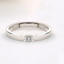 Load image into Gallery viewer, Mary Adams Zircon Adjustable Couple Silver Ring