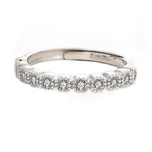 Load image into Gallery viewer, Mary Adams Zircon Adjustable Couple Silver Ring
