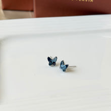 Load image into Gallery viewer, Milano Blue Butterfly Swarovski Silver Earrings