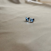 Load image into Gallery viewer, Milano Blue Butterfly Swarovski Silver Earrings
