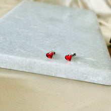 Load image into Gallery viewer, Red Heart Swarovski Crystal Exquisite Silver Earrings