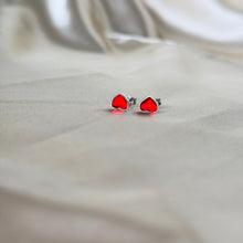 Load image into Gallery viewer, Red Heart Swarovski Crystal Exquisite Silver Earrings