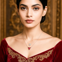 Load image into Gallery viewer, Geometric Layered White Zircon Silver Necklace