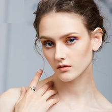 Load image into Gallery viewer, Green Bird Swarovski Crystal Open Silver Ring