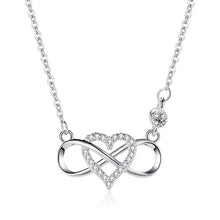 Load image into Gallery viewer, Elegant Infinity Heart Zircon Silver Necklace
