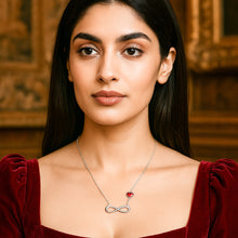 Load image into Gallery viewer, Infinity Heart Swarovski Crystal Silver Necklace
