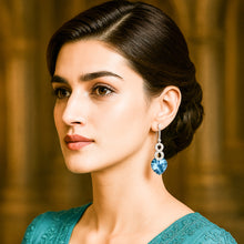 Load image into Gallery viewer, Infinity Swarovski Crystal Hook Silver Earrings