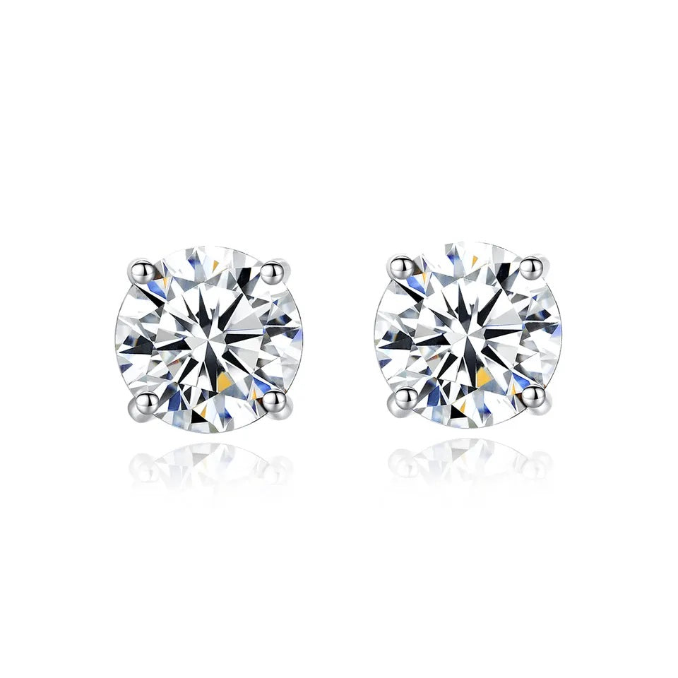 London Solitaire MOISSANITE (4 ct) Queens Earrings