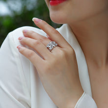 Load image into Gallery viewer, Milano Blossom Radiance Moissanite Silver Ring