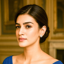 Load image into Gallery viewer, Minsk Flowery Zircon Studded Silver Earrings